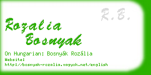 rozalia bosnyak business card